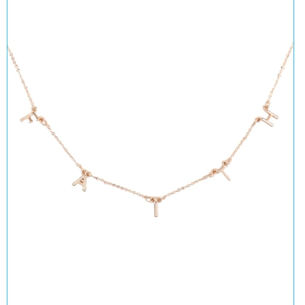 "FAITH" Necklace, Gold